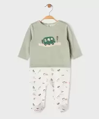 Pyjama en velours à motifs voitures bébé garçon