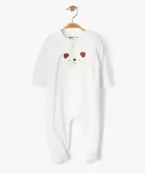 Pyjama dors-bien en velours fermeture devant bébé