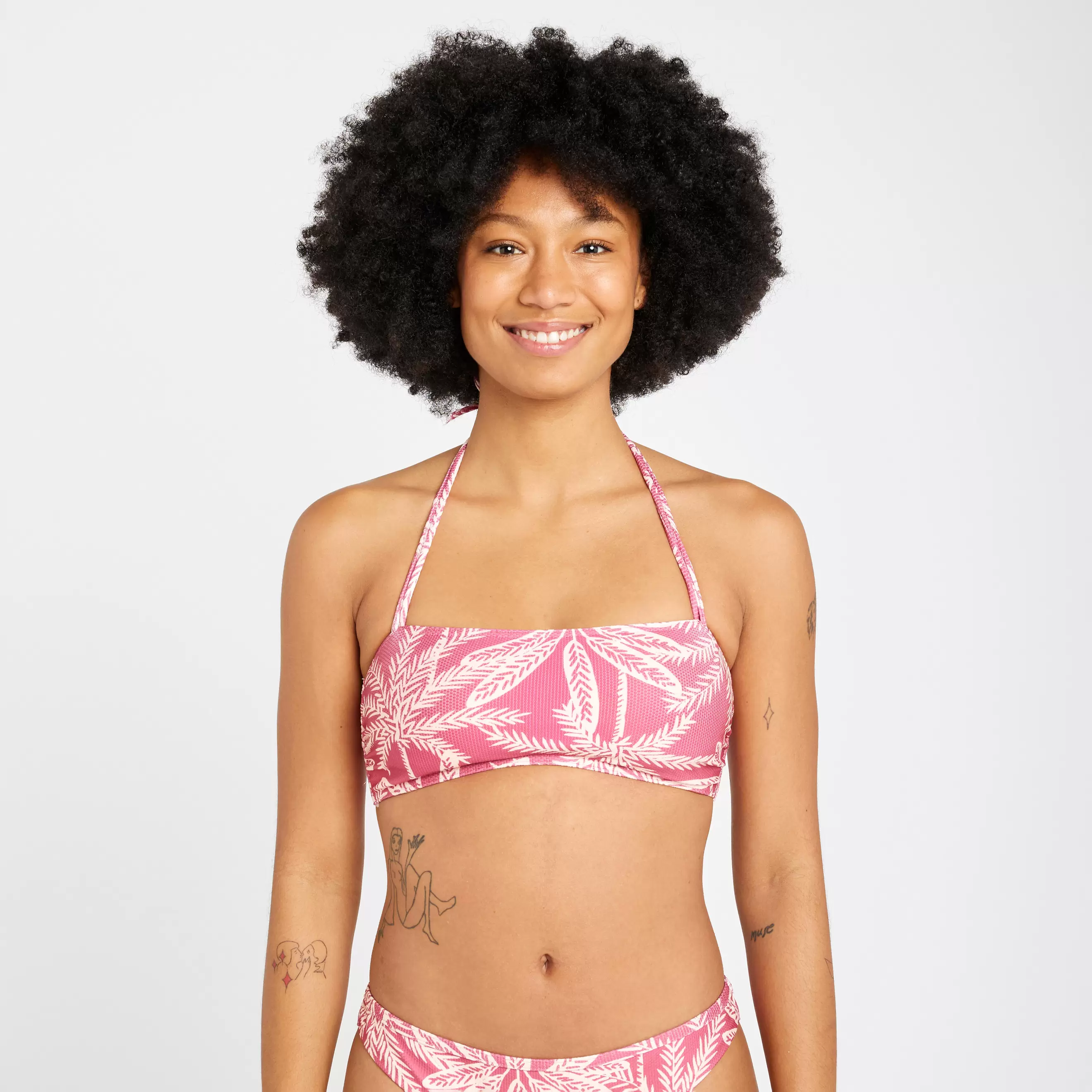 Haut de maillot de bain bandeau texturé Femme - Laura palmer rose