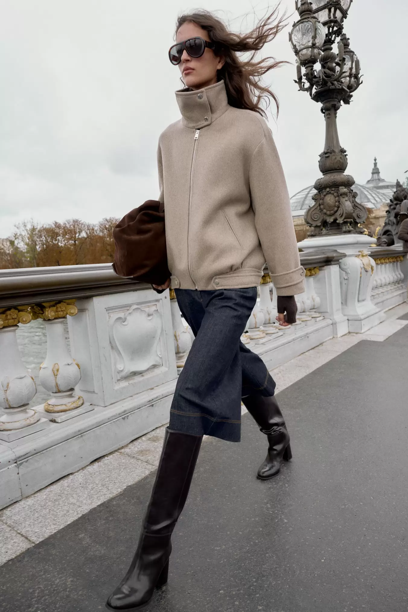 BLOUSON BOMBER AVEC LAINE COL MONTANT