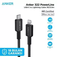 322 PowerLine USB C vers Lightning 60 W 1m Noir
