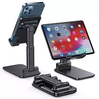 Téléphone de Tablette de bureau de tige / table pliable réglable ajustable portatif d'awei étendent de bâti en alluminum pour smartphone pour iphone/ huawei/ samsung galaxy/ oppo/ ipad- noire