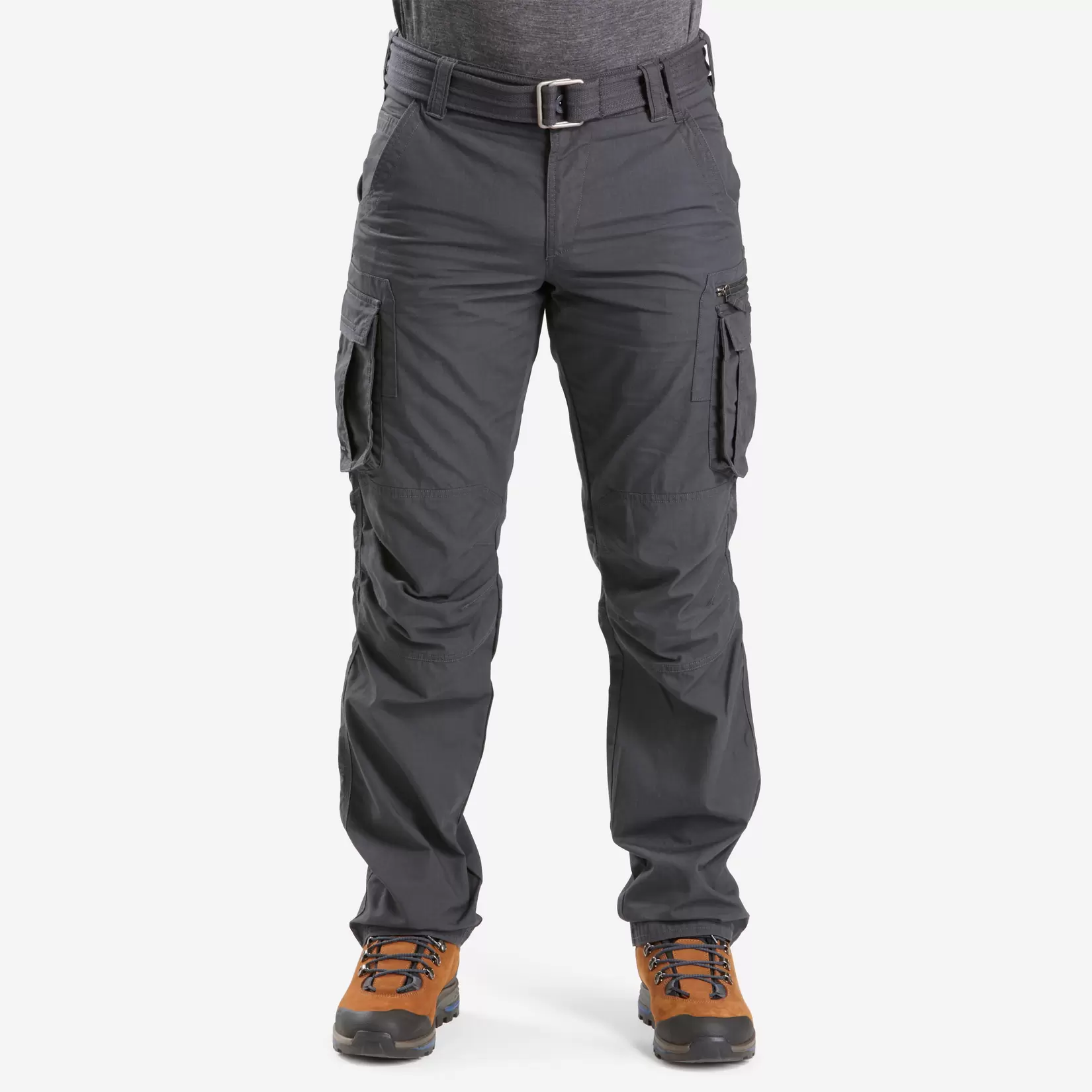 Pantalon cargo de trek voyage - travel 500 gris homme
