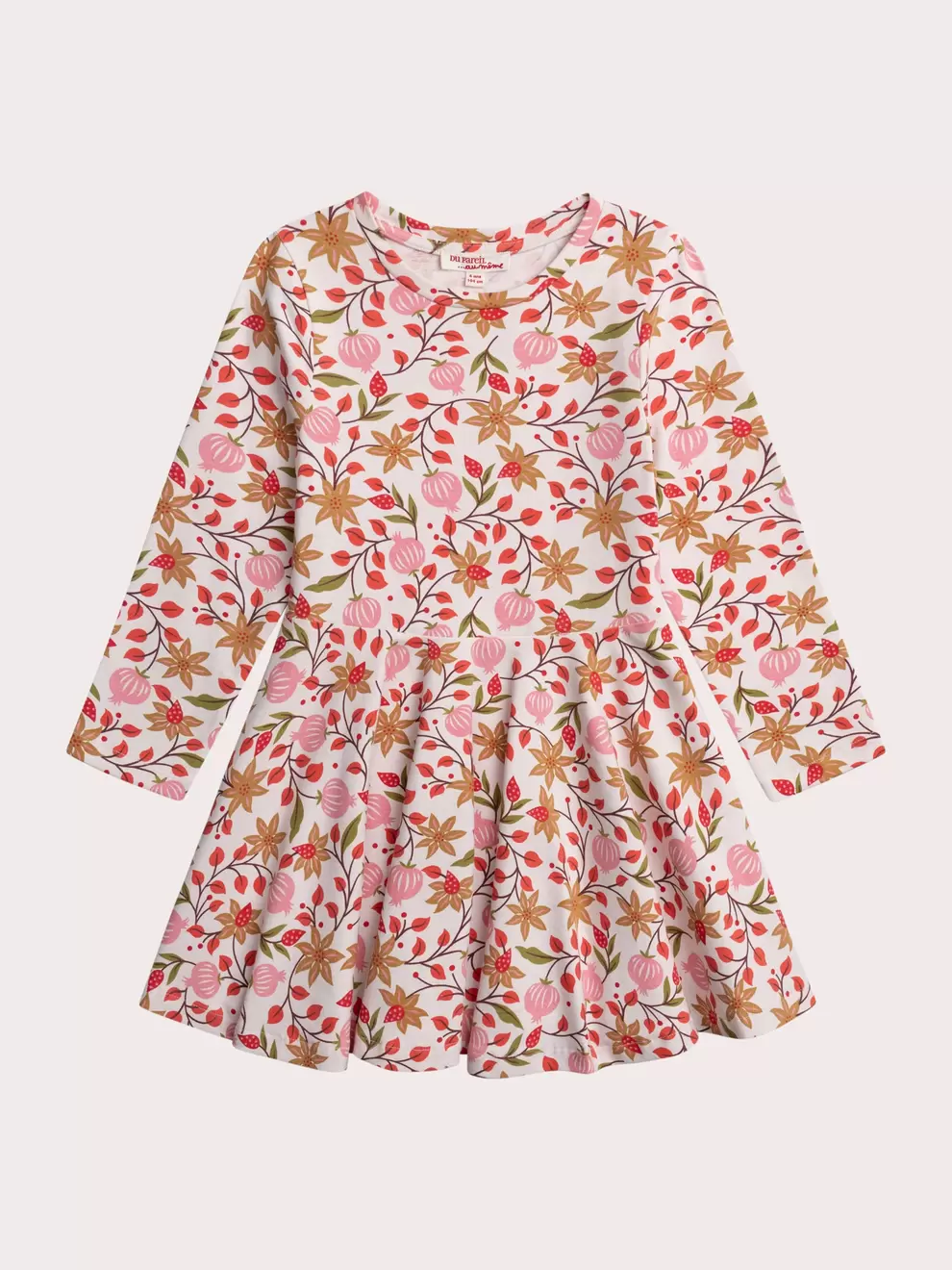 Robe patineuse manches longues imprimée