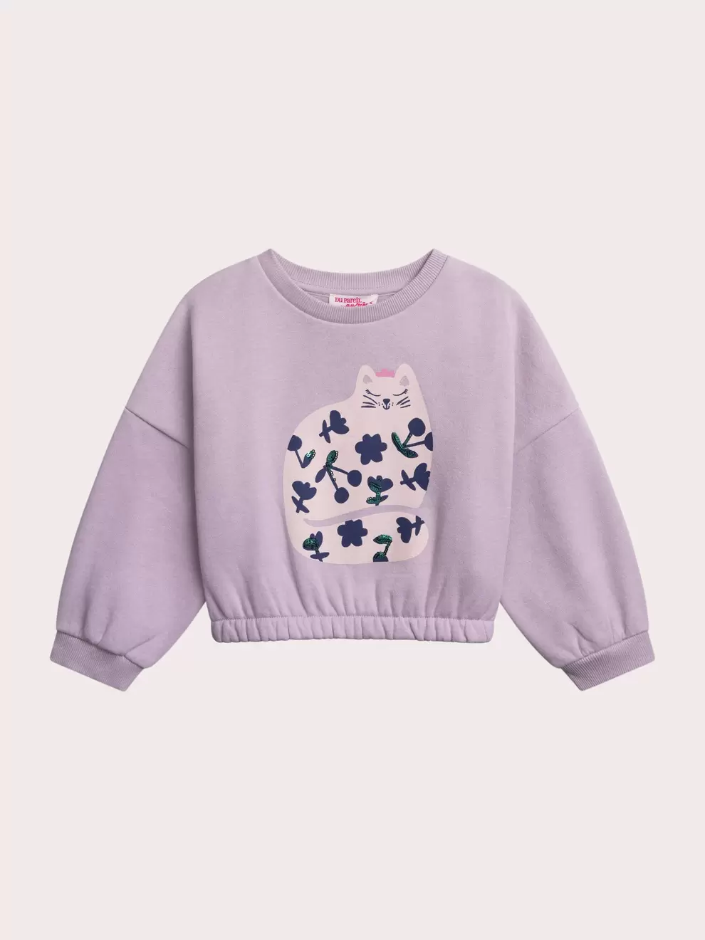 Sweat violet animation chat fille