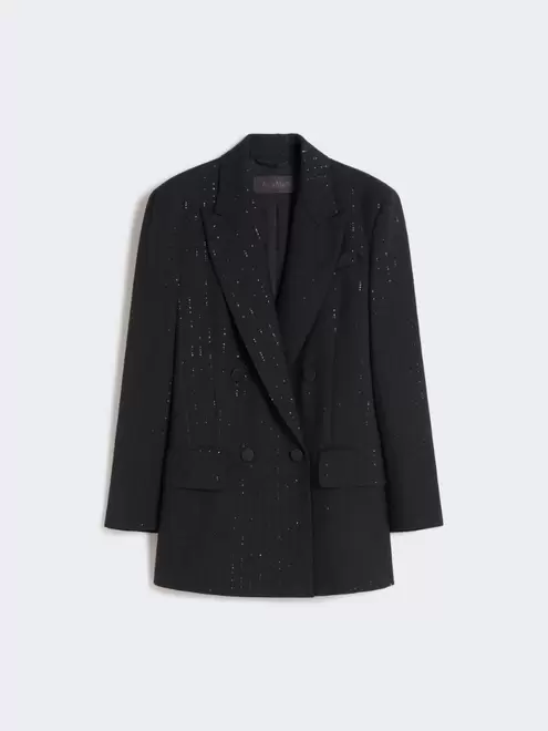 Wool and sequin double-breasted blazer