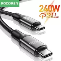 Cable 240W USB Type C à Type-C Câble USB C PD Charge Rapide 2M