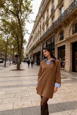 ROBE COURTE À RAYURES