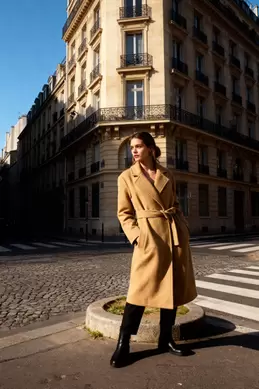 MANTEAU À CEINTURE
