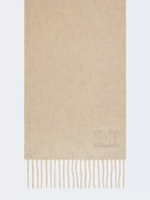 Monogram-embroidered cashmere stole