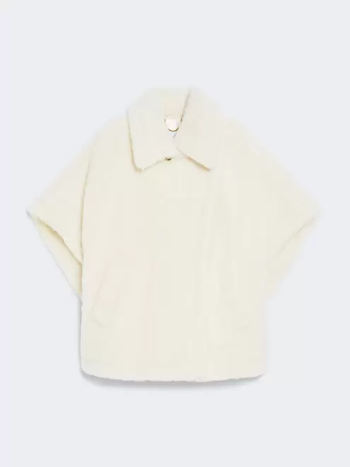 Cape in alpaca and wool Teddy fabric