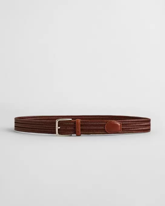 Ceinture élastique en cuir tressé