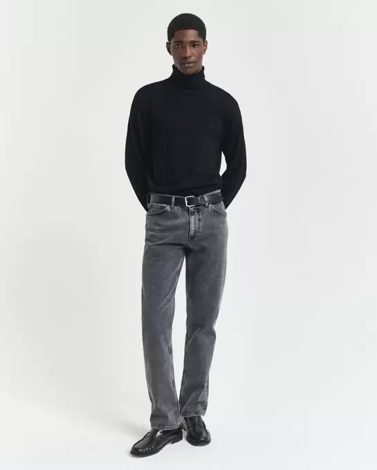Jean regular fit noir délavé