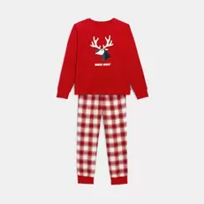 Pyjama 2 pièces rouge motif cerf Garçon