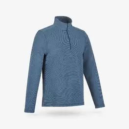 Polaire de randonnée montagne homme, MH100 demi zip bleu
