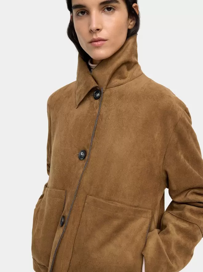 Veste effet cuir avec poches