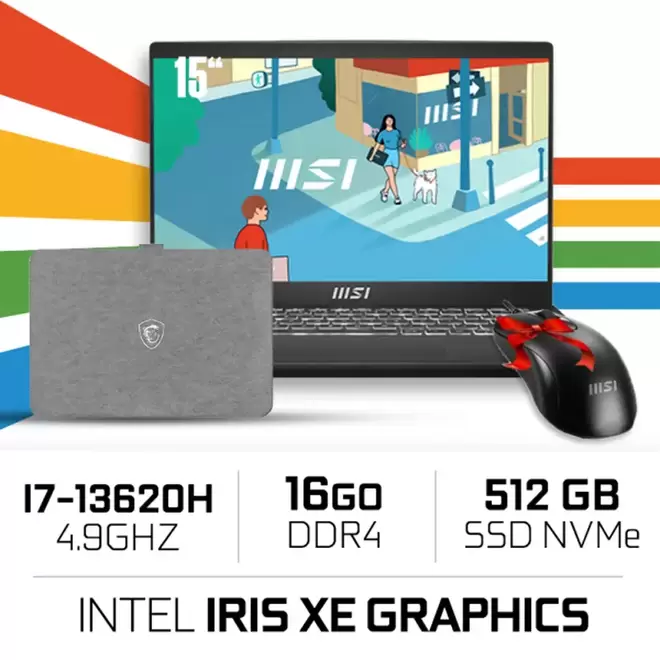 MSI Modern 15 H C13M-297MA | Classic Black | 15.6" FHD IPS | Iris XE Graphics | ...