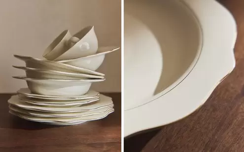 PORCELAIN TABLEWARE WITH RIM