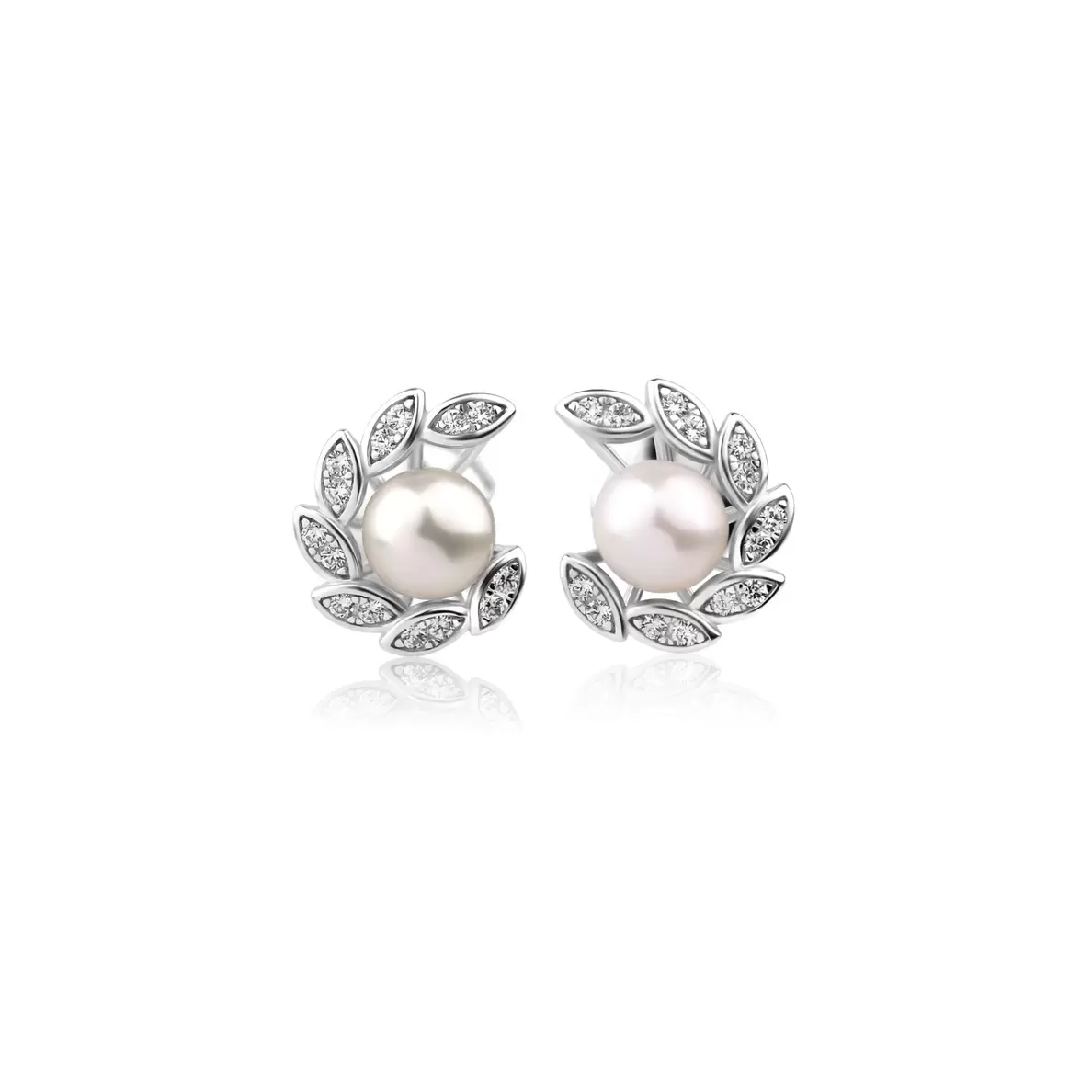 Boucles d'oreilles en Argent 925 Rh serties de zirconiums & FWP