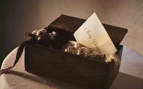 BOÎTE EN BOIS AVEC ACCESSOIRES DE NOËL