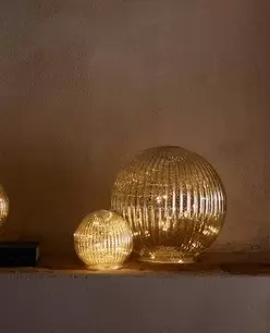 DÉCORATION LUMIÈRE LED BOULES RAYÉES NOËL