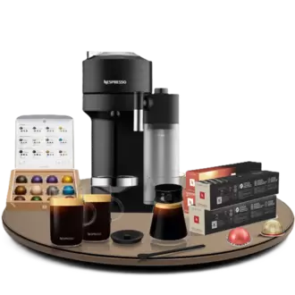Pack Vertuo Lattissima + Carafe + Set Vertuo Alto+ Assortiment de 50 capsules