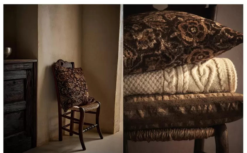 HOUSSE DE COUSSIN FLEURIE ET COUVERTURE EN LAINE