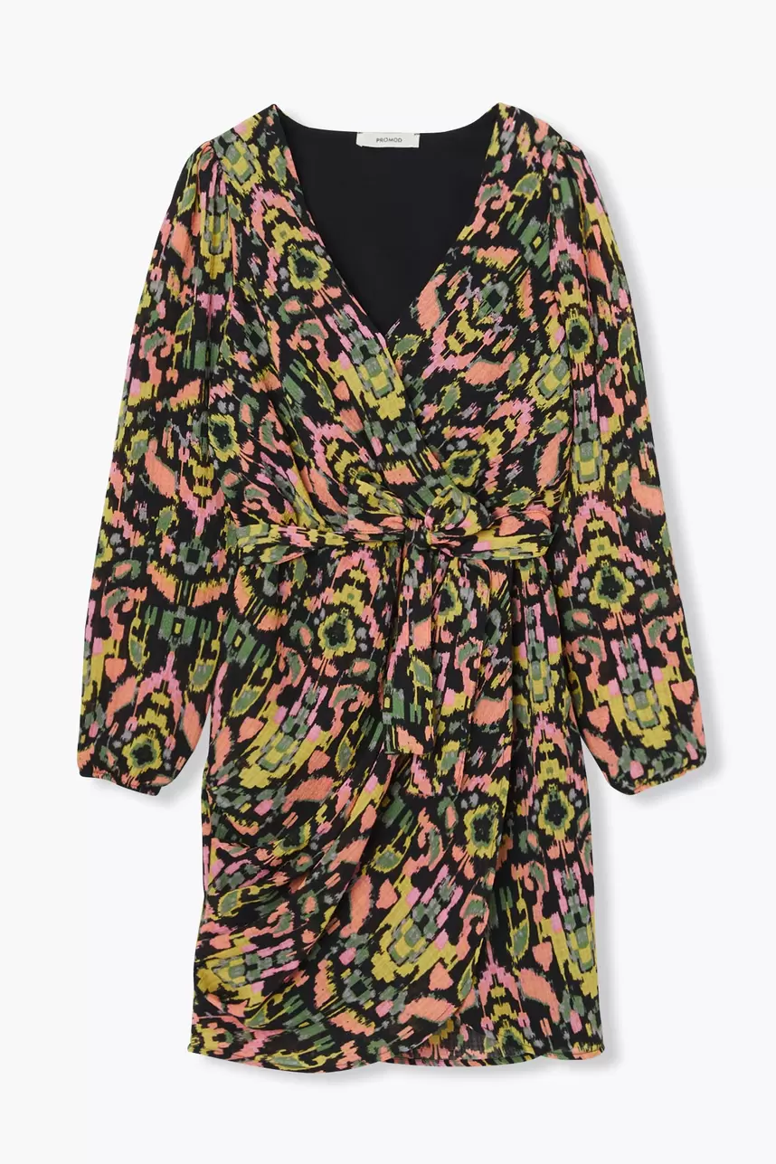 Robe cache-cœur imprimée