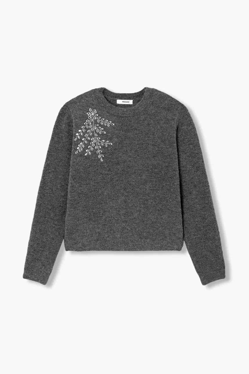 Pull bijou strassé Femme