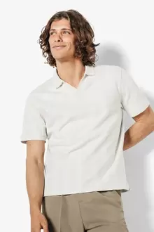 Polo manches courtes col resort à lignes