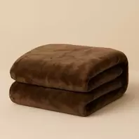 VELOURIA Couverture Maron 220 × 240 cm