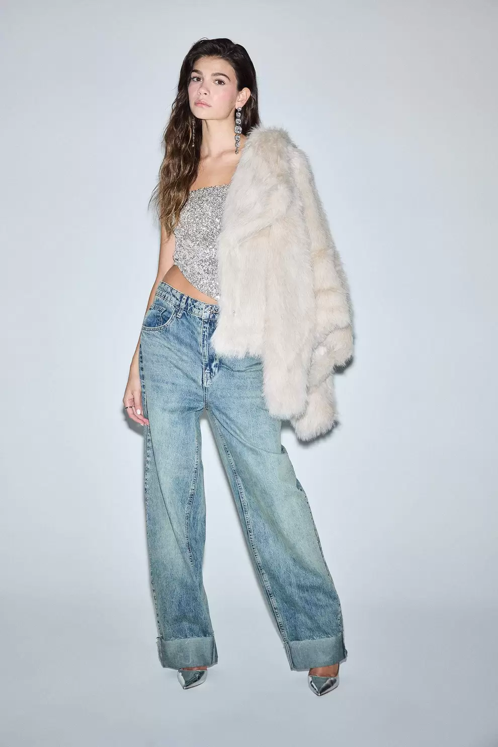 Jean taille haute longueur cheville Coupe droite