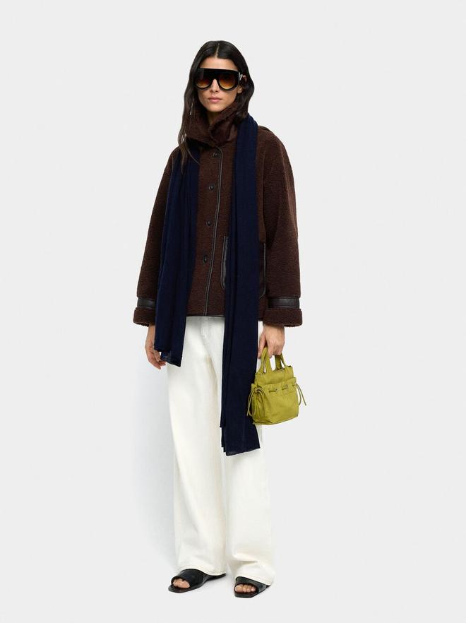 Veste effet mouton contraste de textures