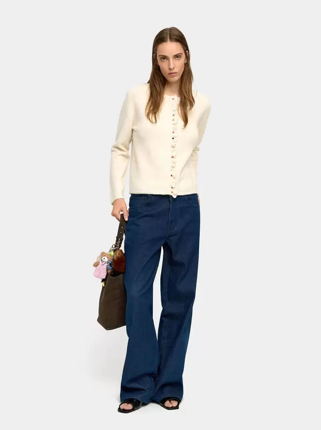 Cardigan en maille avec volants