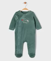 Pyjama en velours ouvert devant inscription dorée bébé