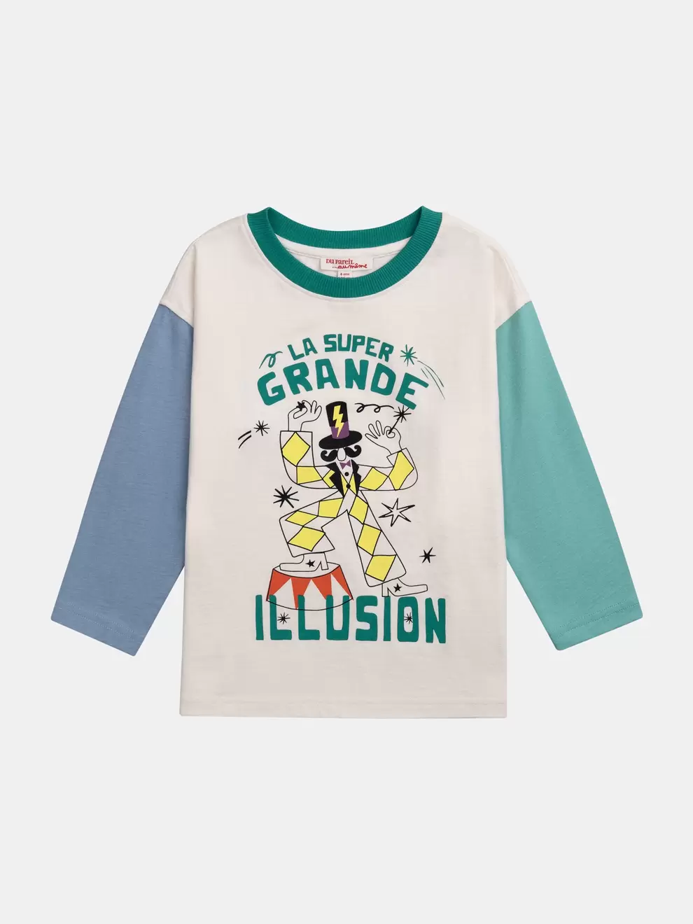 Colorblock T-shirt with circus animation for boys