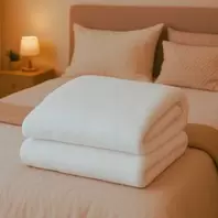 VELOURIA Couverture Blanche 220 × 240 cm