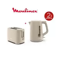 Moulinex SET BOUILLOIRE 1,7L 2400W+TOASTER 2F XL 850W MORNING GREGE BY2M0B10<2M0B10
