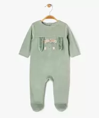 Pyjama en velours motif lapin bébé