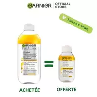 Garnier Skin Active Offre Spéciale Eau Micellaire démaquillante Biphase 400ml = Eau micellaire Démaquillante Biphase 100ml OFFERTE