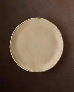 ASSIETTE À DESSERT GRÈS EN RELIEF