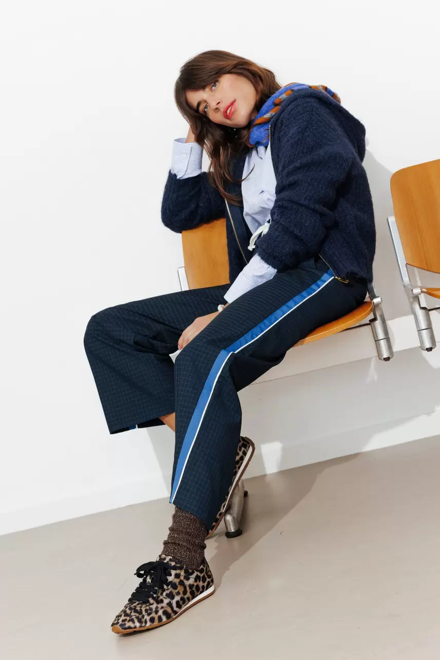 Pantalon large à carreaux