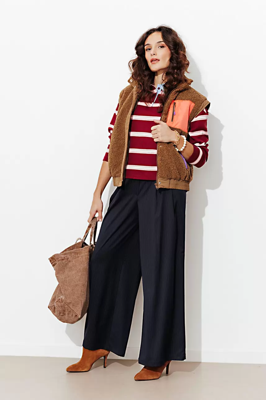 Pantalon très large rayé Femme