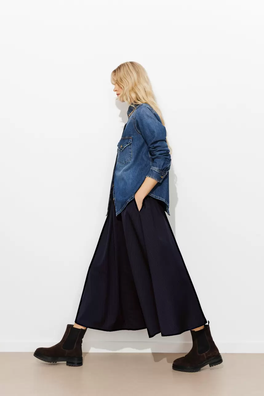 Jupe rayée évasée Femme