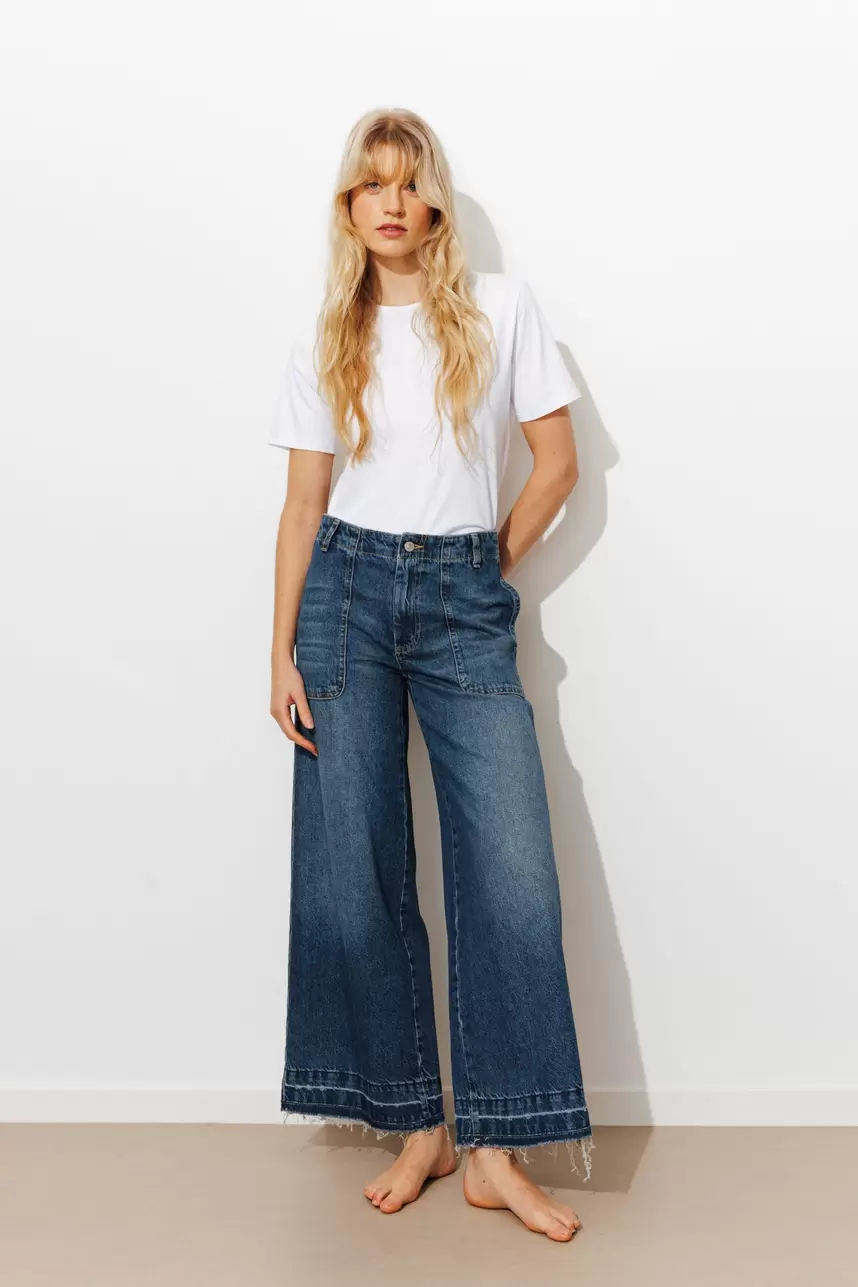 Jean extra-large délavé Femme