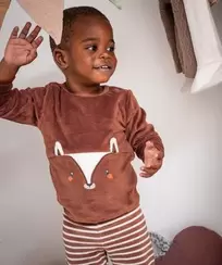 Pyjama en velours 2 pièces à motif renard bébé garçon