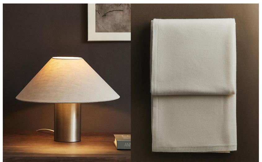 LAMPE POCHETTE MÉTAL ET COUVERTURE CACHEMIRE