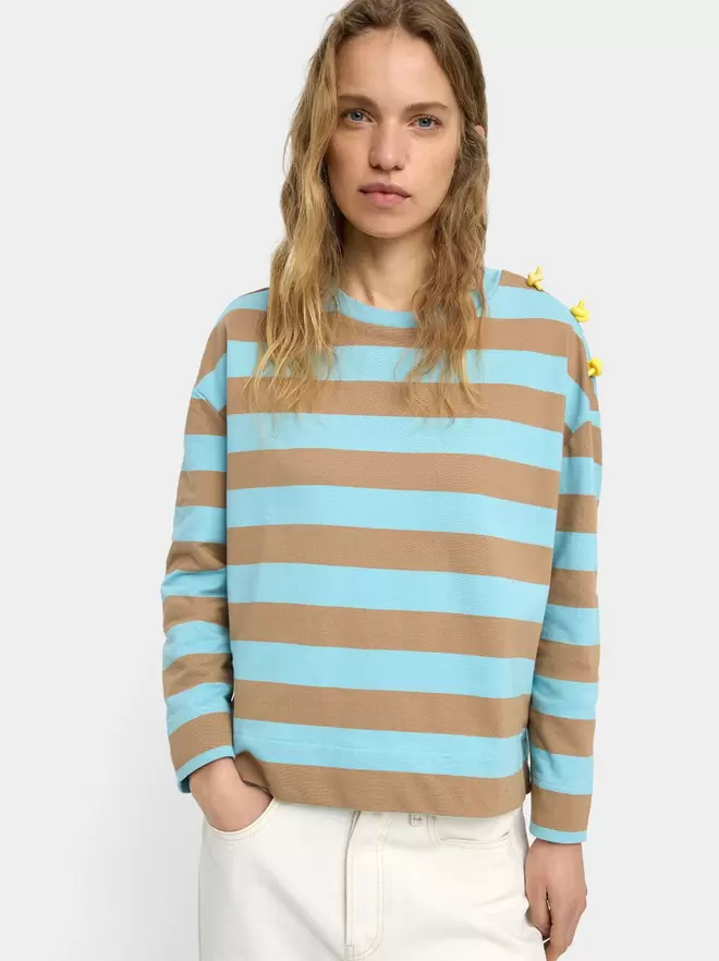 Sweatshirt à rayures 100% coton