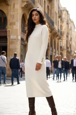 ROBE DROITE EN MAILLE