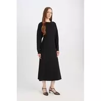 Defacto Woman Relax Fit Knitted Dress - Black.
